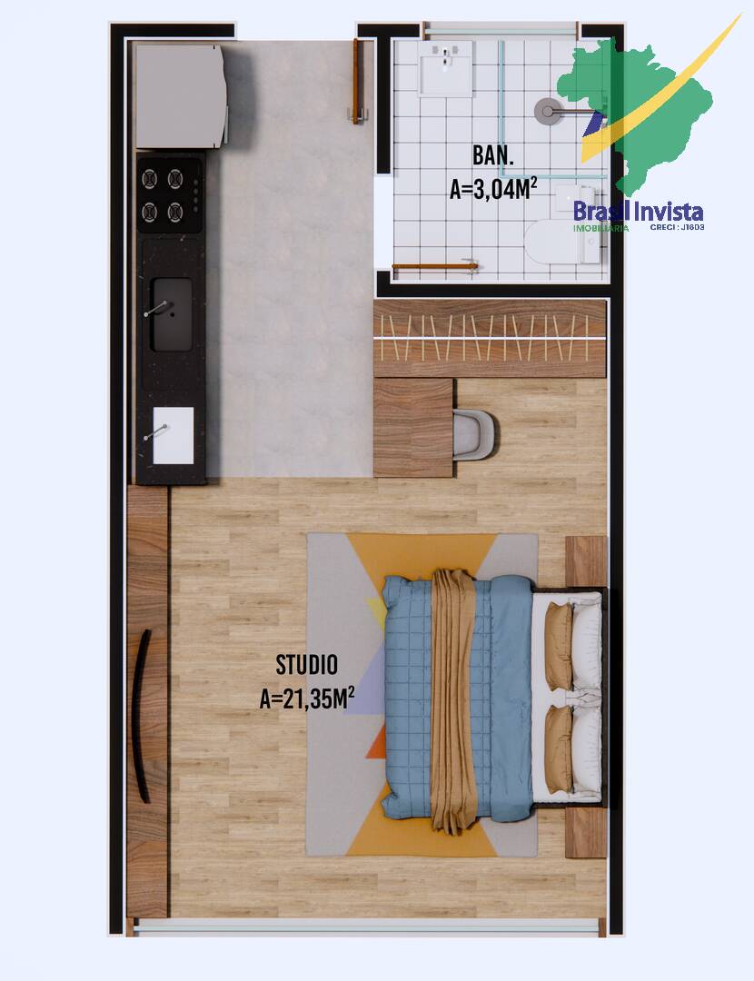 Apartamento à venda com 1 quarto, 27m² - Foto 7